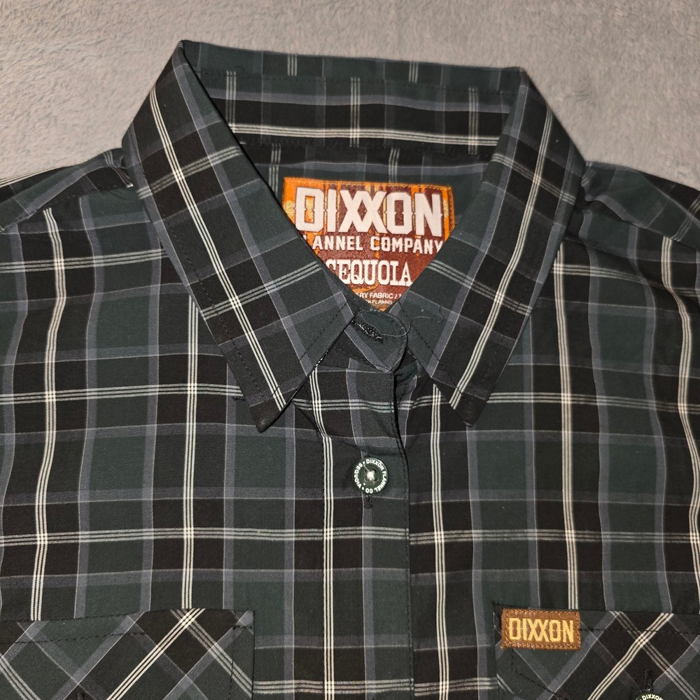 Dixxon Flannel Company Sequoia Black Grey Plaid Bamboo Blend Shirt Mens Medium